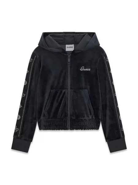 Guess кофта на застібці з капюшоном дитяча велюрова