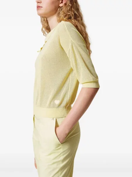 Top Twinset scurt galben