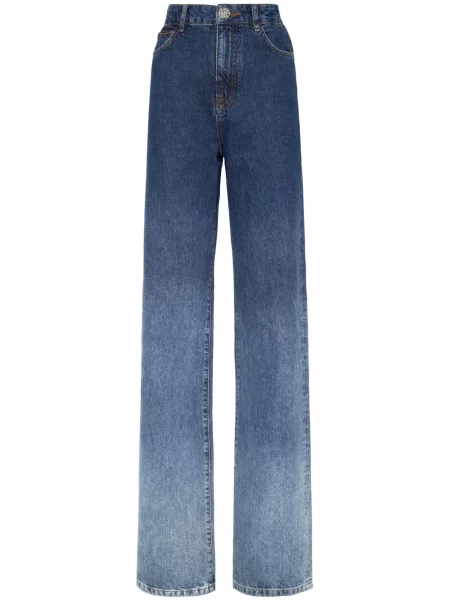 Blugi Philipp Plein cu talie înaltă cu gradient albastru
