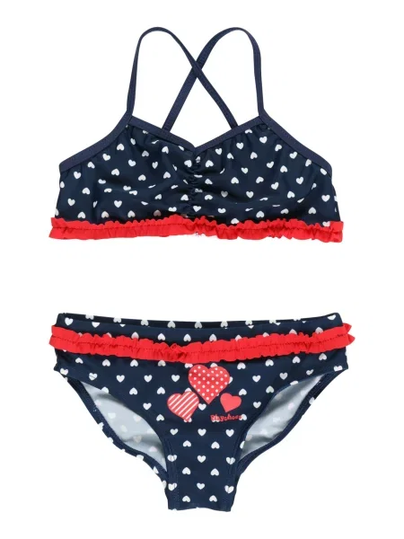 PLAYSHOES Costum de baie două piese Schwäne albastru / roșu alb