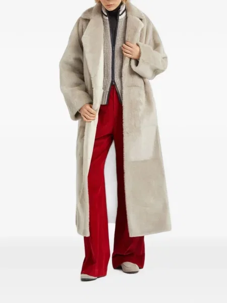 Pantaloni Brunello Cucinelli de catifea cord roșu