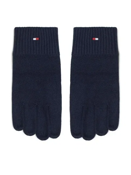 Tommy Hilfiger Mănuși ESSENTIALS cu adaos de cașmir albastru