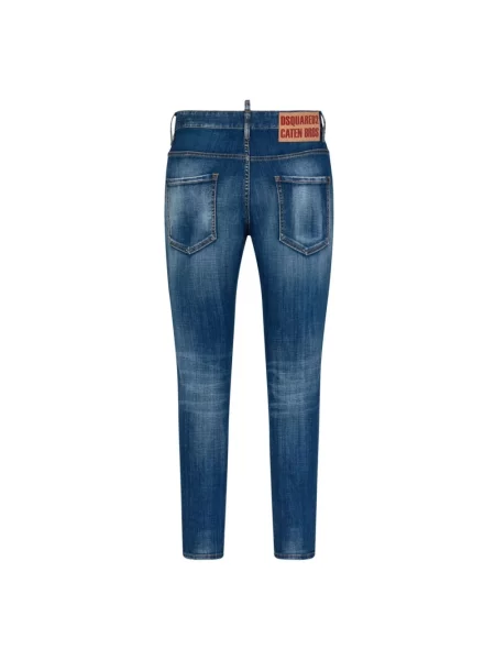 Szerokie jeansy Dsquared2 niebieskie