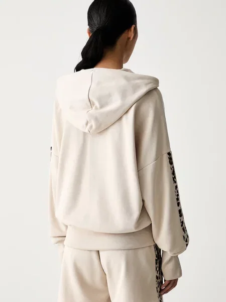 Bluza rozpinana o kroju relaxed fit z mieszanki bawełny z wyhaftowanym logo Adidas Sportswear beżowa