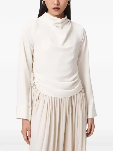 Top Allsaints cu volane alb
