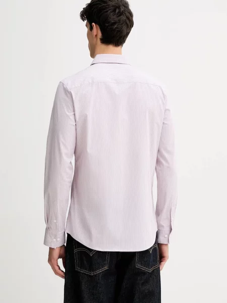 Košile Calvin Klein slim s klasickým límcem růžová