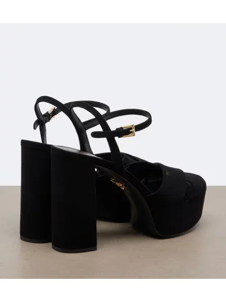 Sandale Prada din piele de căprioară cu platformă negru