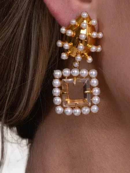 Cercei Bounkit Jewelry cu perle auriu