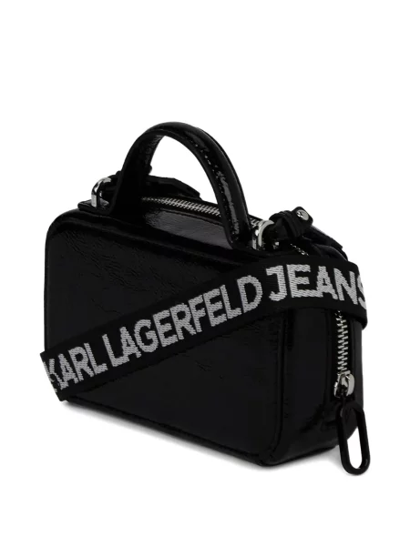 Shopper kabelka Karl Lagerfeld Jeans s autogramem černá
