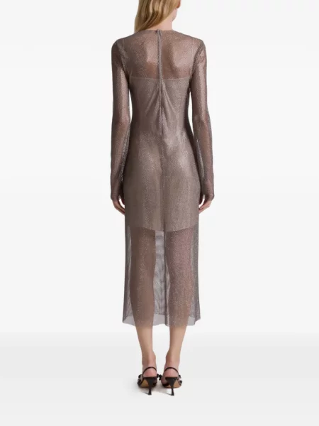Rochie maxi Alberta Ferretti lungă de costum gri