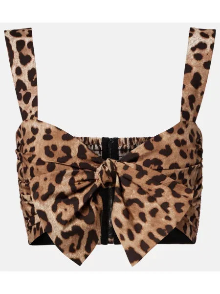 Cropp top Dolce&gabbana cu imagine cu model leopard maro