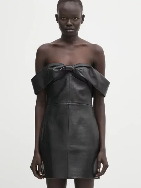 Anine Bing rochie colleen mini mulată negru