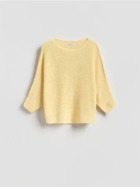 Reserved Pulover uni galben-deschis galben