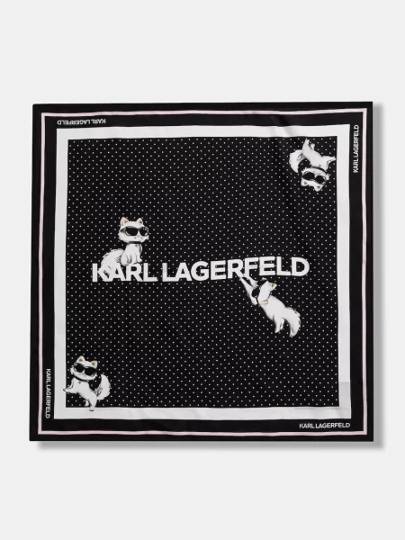 Mănuși Karl Lagerfeld de mătase alb