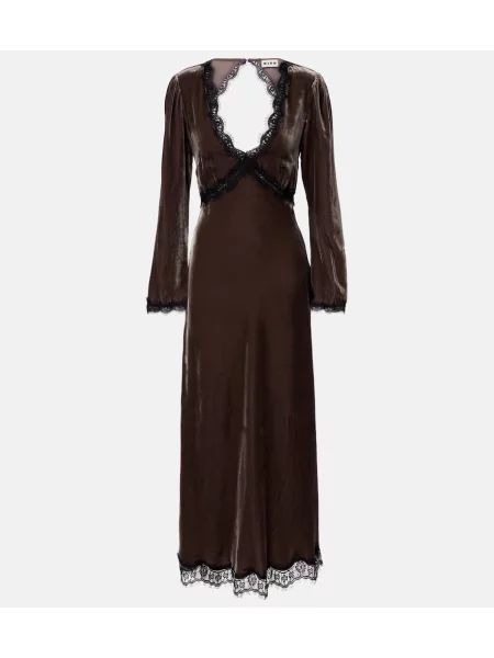 Aksamitna maksi sukienka maxi Rixo garniturowa zielona