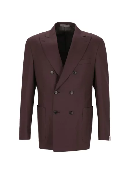 Costum Corneliani de lână cu două rânduri de nasturi maro