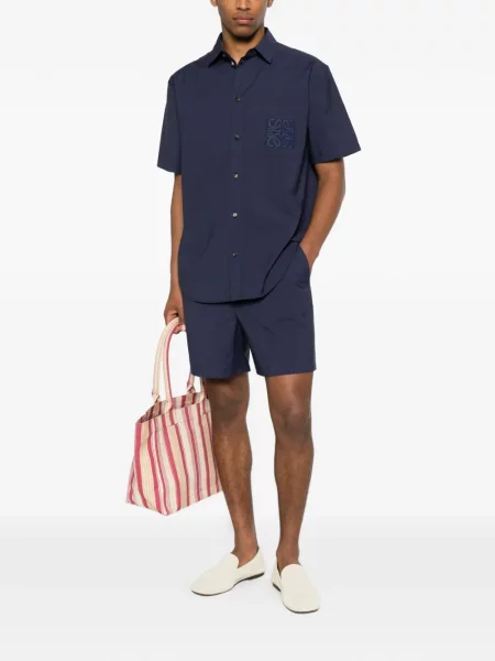 Pantaloni scurți Loewe cu broderie albastru