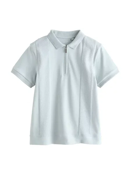 Next Tricou albastru pastel alb