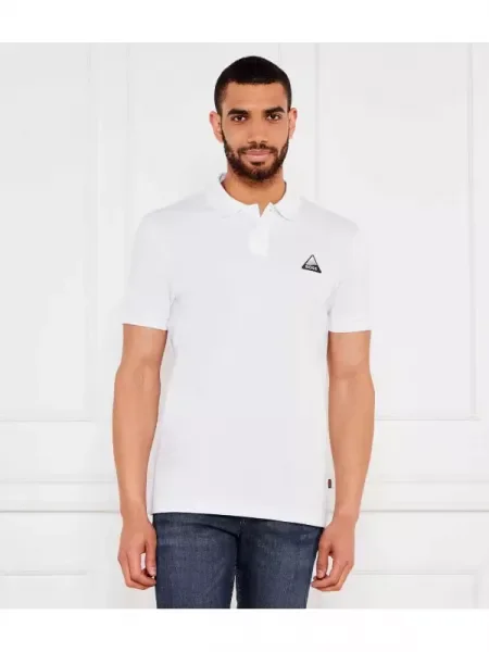BOSS ORANGE Polo Pe_fishpatch alb