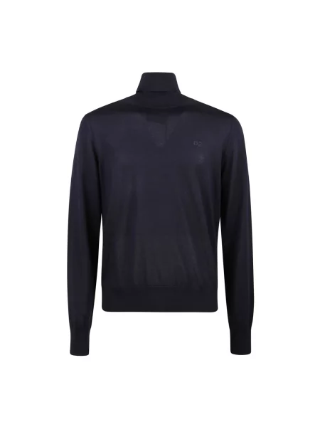 Sweter z golfem Dsquared2 wełniany do golfa niebieski