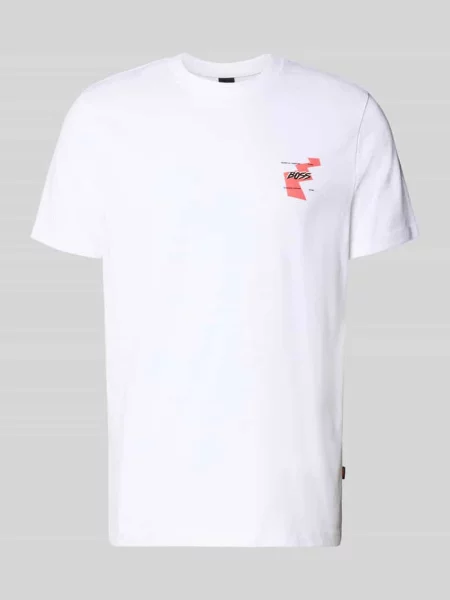 T-shirt o kroju relaxed fit z czystej bawełny model MOVEMENT' Boss Orange biała