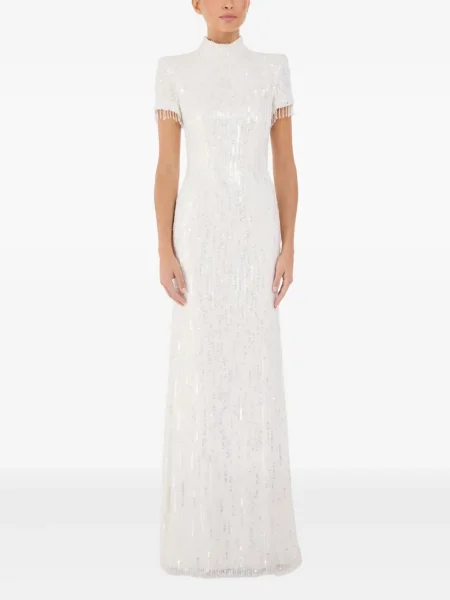 Rochie Jenny Packham cu paiete de costum alb
