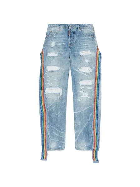 Pantaloni Dsquared2 zdrențuiți albastru