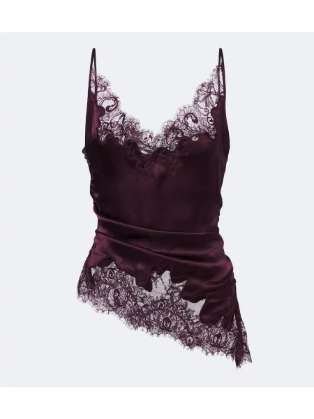 Maiou Jacques Wei din satin cu volane violet