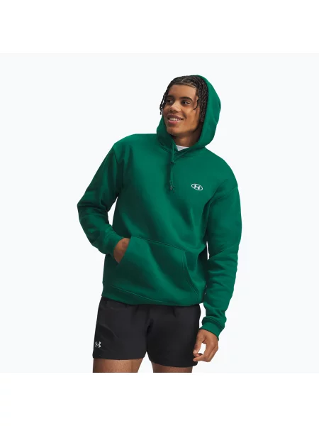 Hanorac cu glugă Under Armour din fleece alb