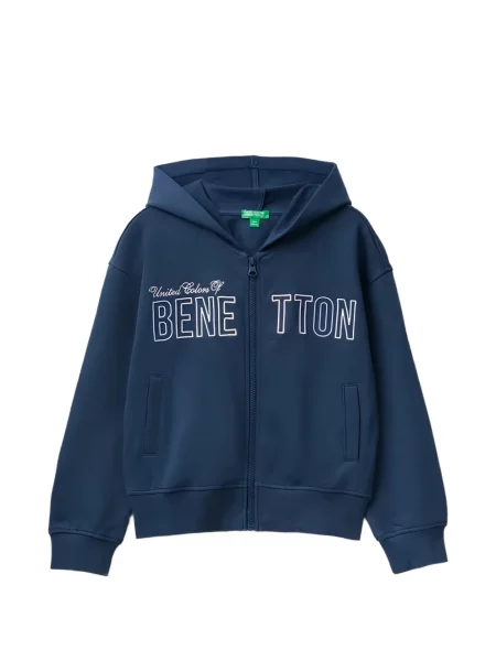 Bluza z kapturem dziecięca Benetton niebieska