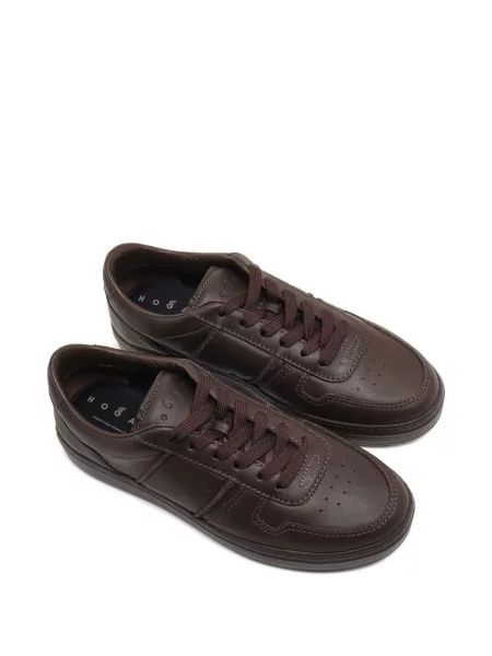 Sneakerși Hogan cu șireturi din piele maro