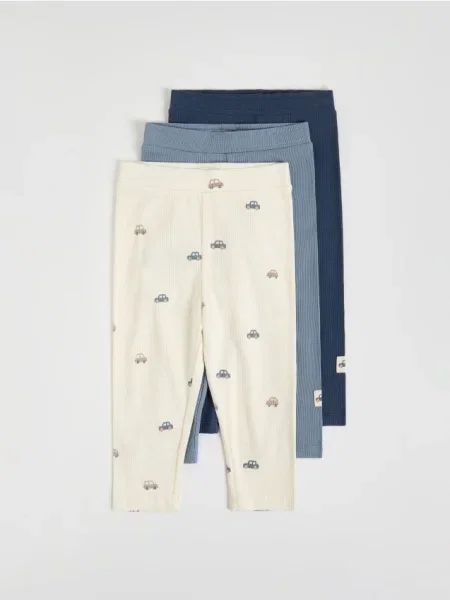 Reserved Set de 3 perechi de pantaloni cu conținut ridicat de albastru