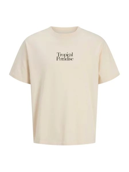 JJ Rebel Tricou JREBCHRISTIAN bej deschis / azur negru