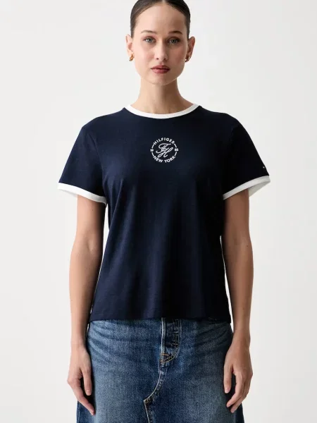TOMMY HILFIGER Tricou albastru alb