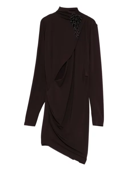 Rochie mini Amen drapată de costum maro