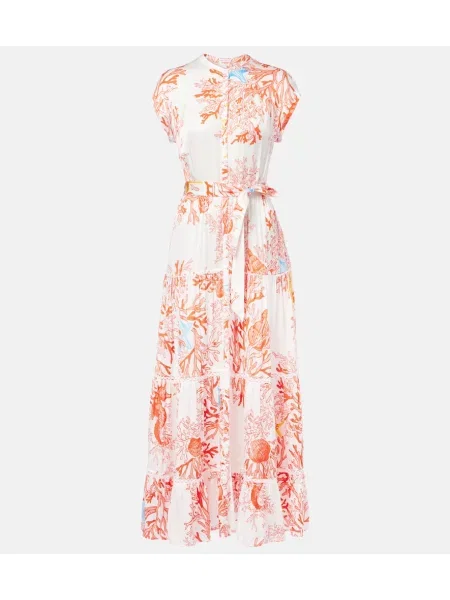 Rochie tip cămașă Poupette St Barth cu imagine de costum alb