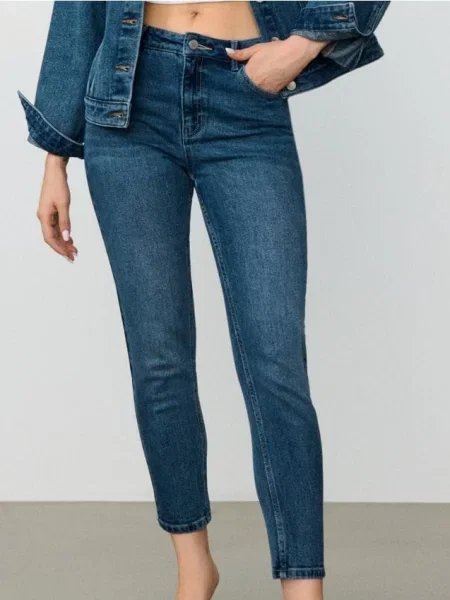 Джинси mom fit синій