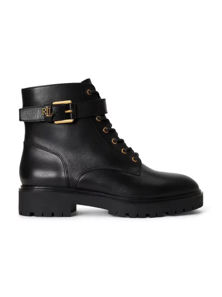 Lauren Ralph Lauren ghete scurte pentru femei din piele Allyson Logo negru