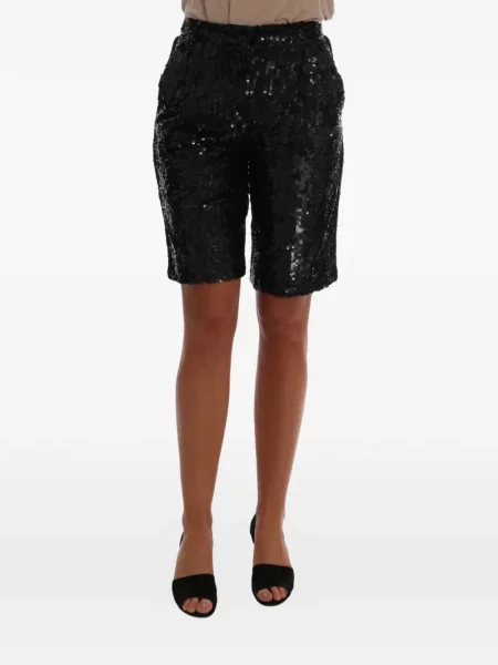 Pantaloni scurți Dolce & Gabbana cu paiete negru