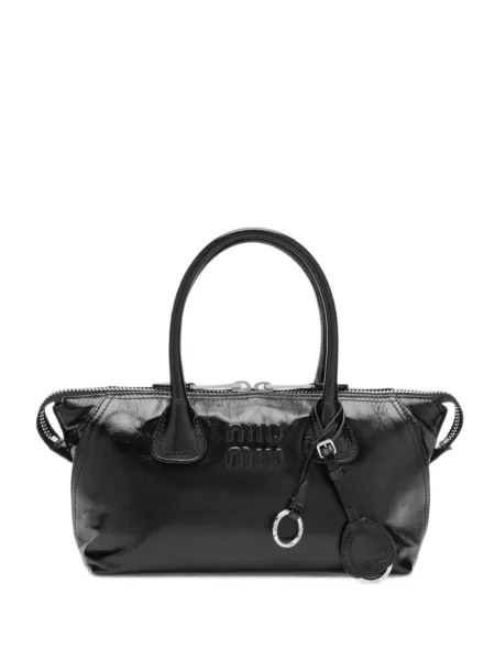 Geantă shopper Miu Miu cu autograf negru