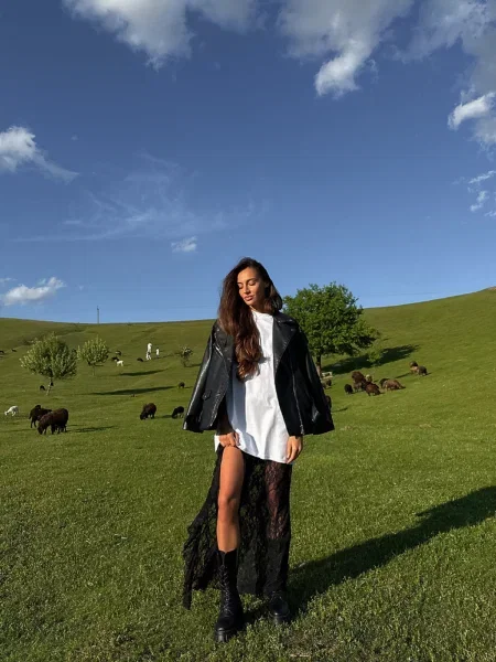 Спідниця максі Milirud віскоза/поліестер чорний