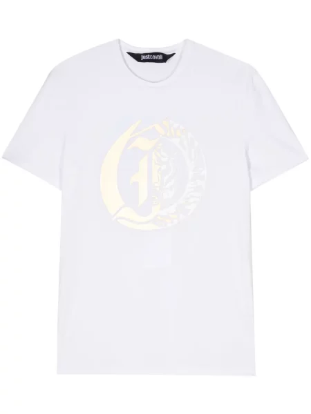 Tricou Just Cavalli cu imagine alb