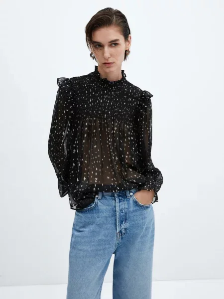 MANGO Normandi Блуза чорний