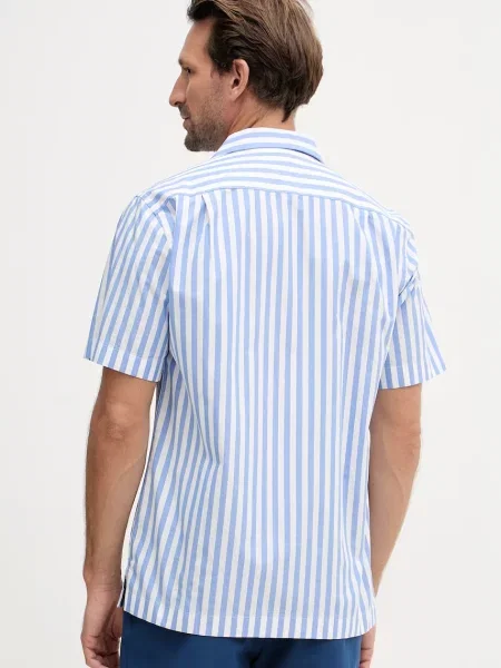 Koszula Tommy Hilfiger Regular Fit Paper Touch Short Sleeve Shirt Blue Spell/ Stripe XL niebieska