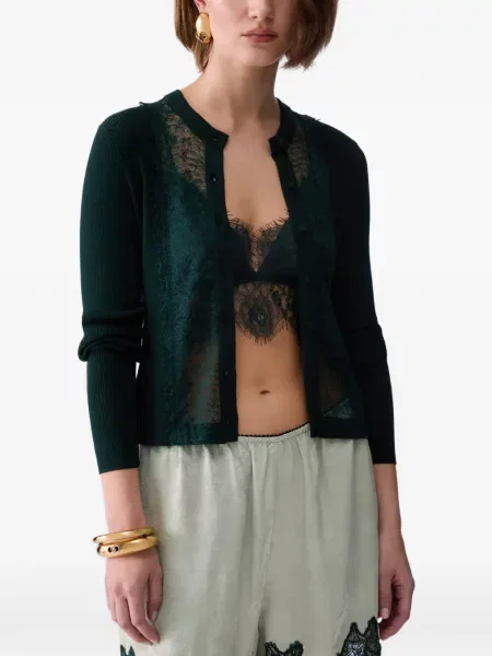 Cardigan Liu Jo din dantelă verde