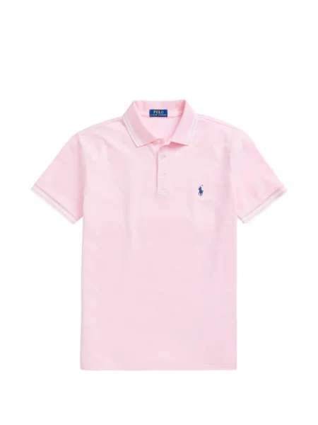 Tricou polo Polo Ralph Lauren cu glugă cu blană cu broderie roșu