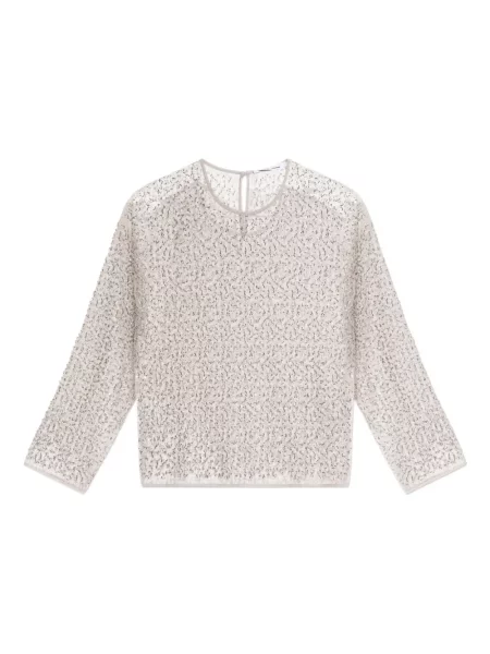 Top Samsøe Samsøe cu mărgele alb