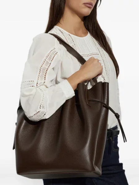 Geantă shopper Yuzefi din piele maro