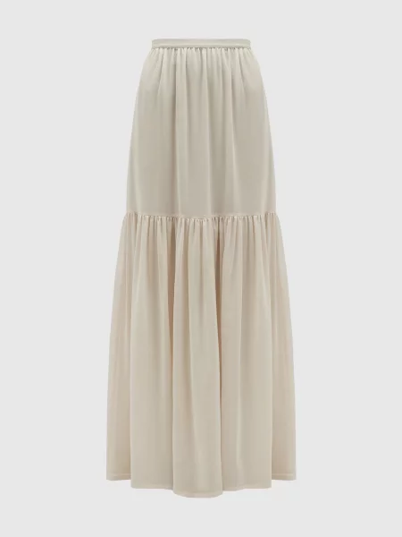 Лляна спідниця максі Max Mara бежева