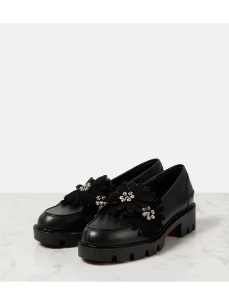 Usnjene loaferke Christian Louboutin črna